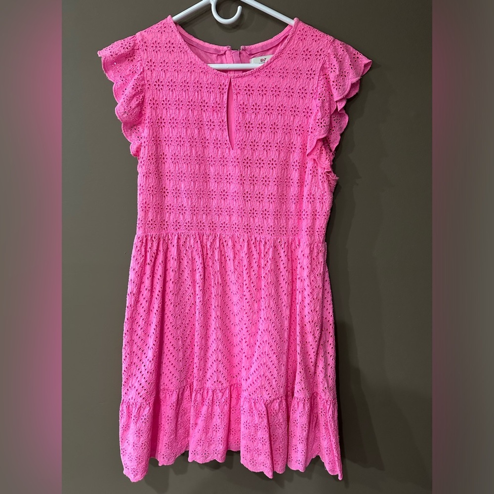 Vineyard Vines. Vacation, Easter, Spring Wedding, - Hot pink Eyelet